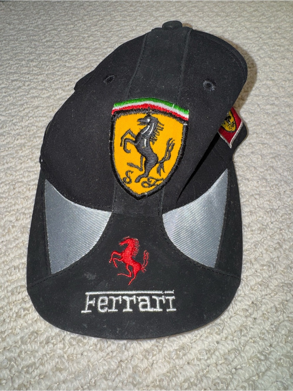 Ferrari Black Cap with Yellow Shield and Red Prancing Horse